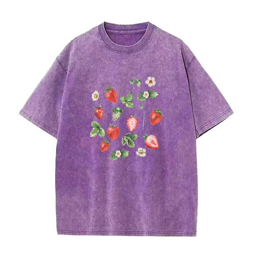 ストロベリーボタニカルユニセックスTシャツ