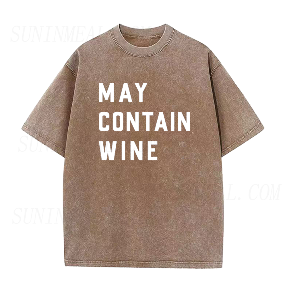 Retro May Contain Wine Unisex Tee