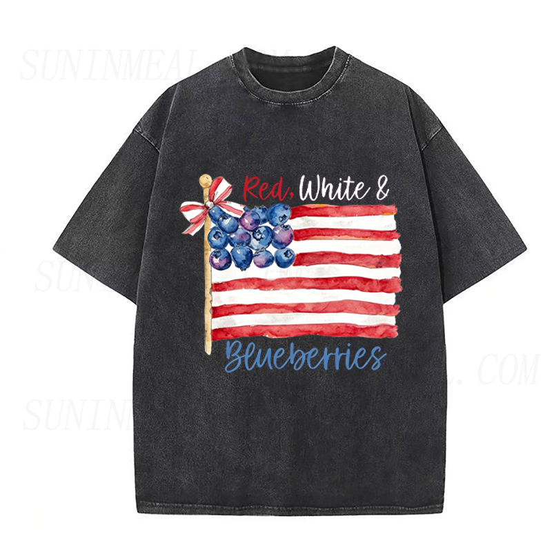 Red  White & Blueberries American Flag Unisex Tee