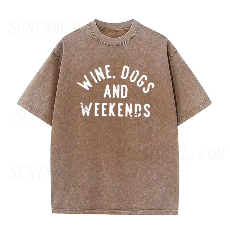 Wine Dogs Weekends Unisex Tee
