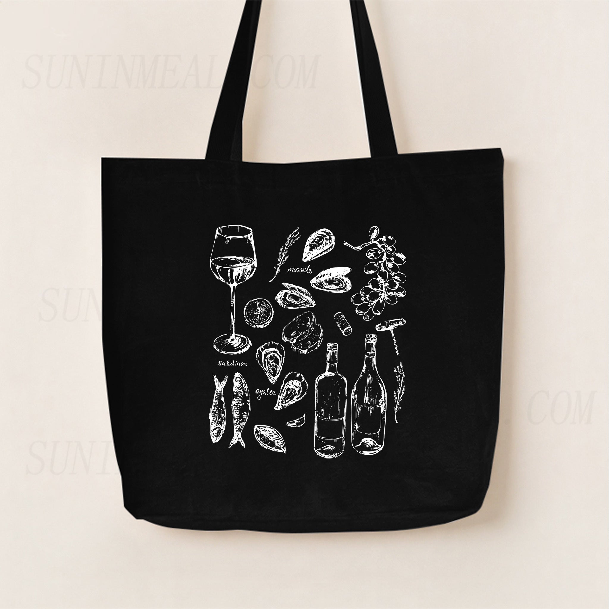Ocean Wine Grapes Canvas Tote Bag