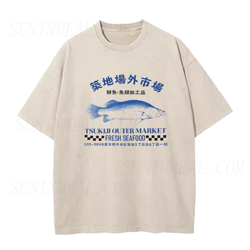 Tsukiji Outer Market Seafood Unisex Tee