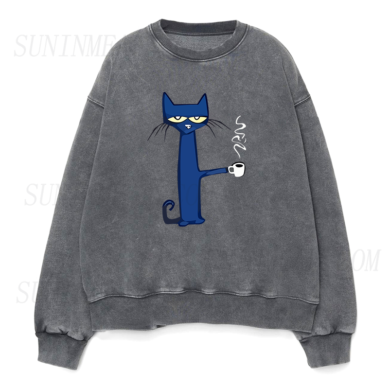 Cat and Coffee Unisex Crewneck Sweatshirt