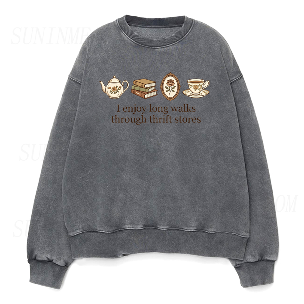I Enjoy Long Walks Through Thrift Stores Unisex Crewneck Sweatshirt