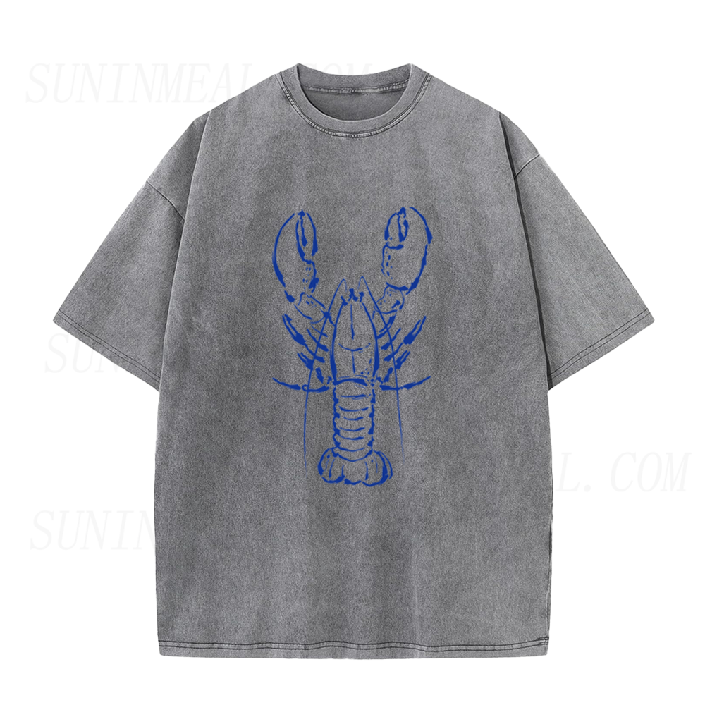 Retro Line Art Lobster Unisex Tee