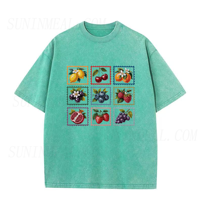 Vintage Fruit Stamps Unisex Tee