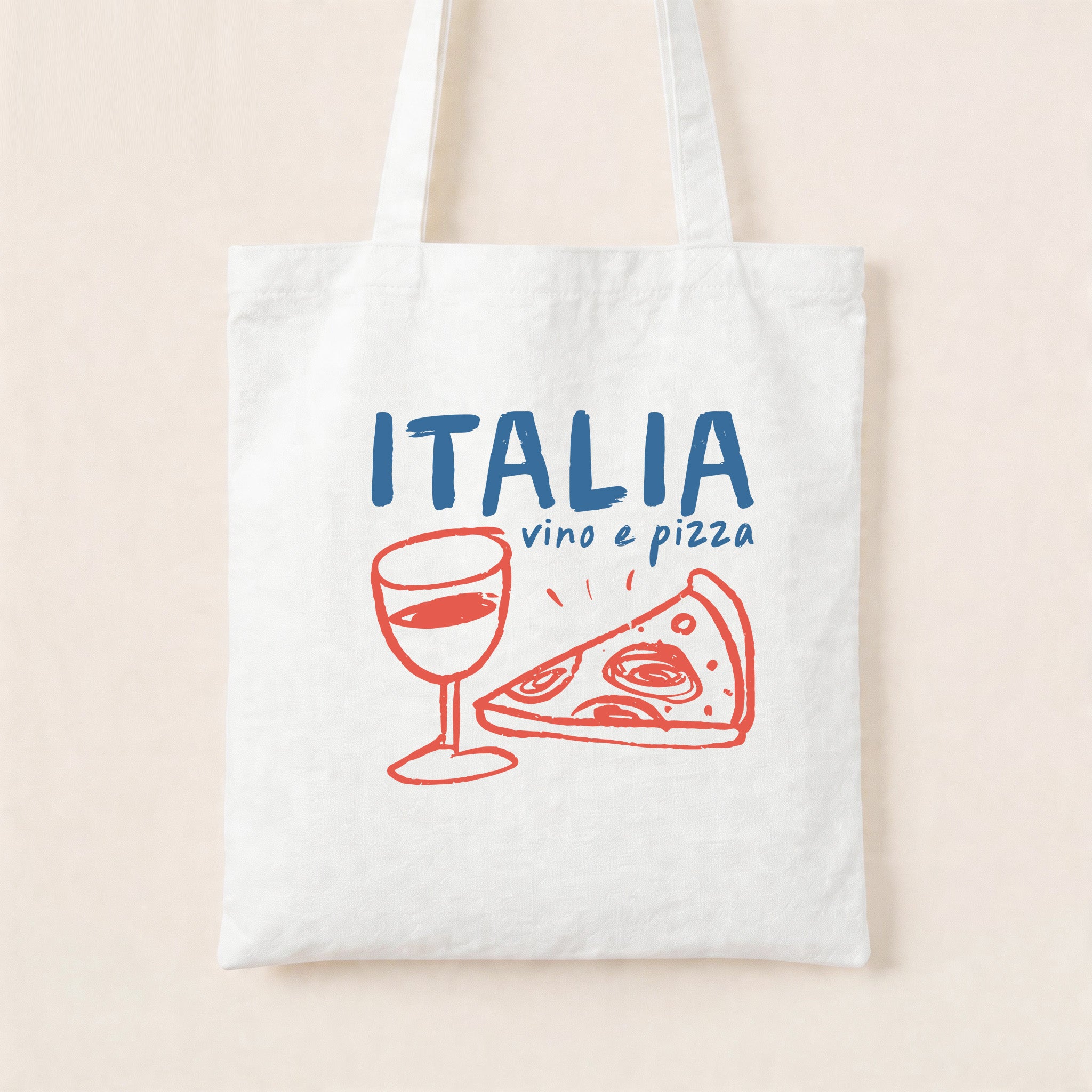 Italy Vino E Pizza Canvas Tote Bag
