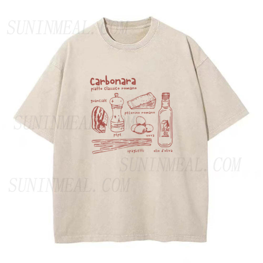カルボナーラ ローマパスタ ユニセックス Tシャツ