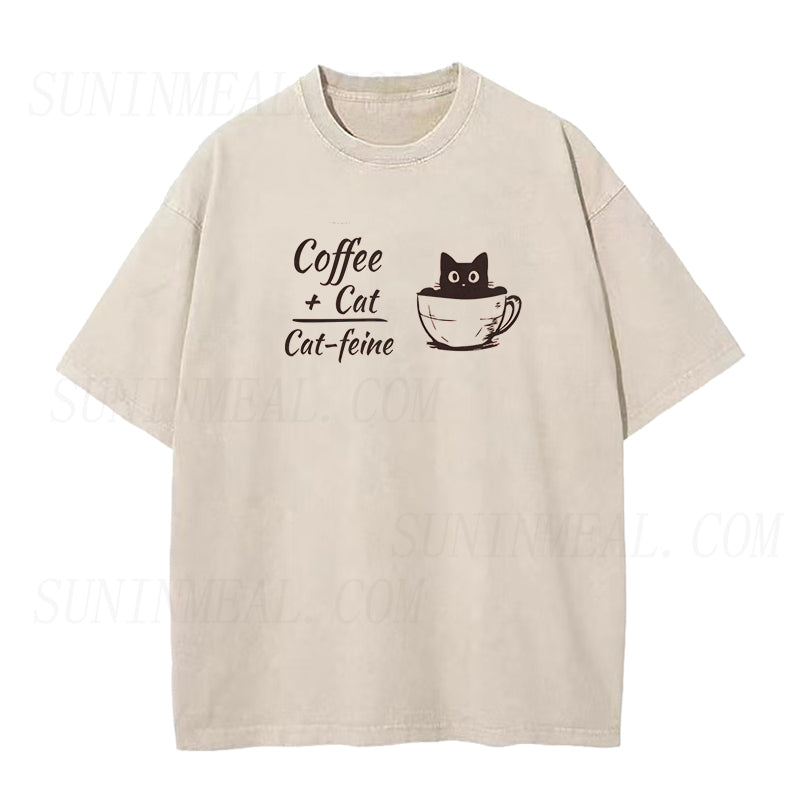 Coffee Plus Cat Equals Cat-feine Unisex Tee