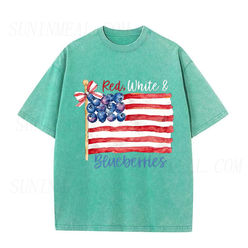 Red  White & Blueberries American Flag Unisex Tee