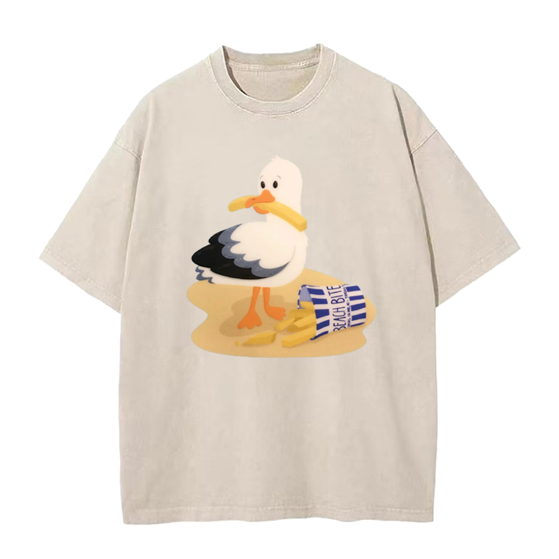 Seagull Stealing French Fries Tee