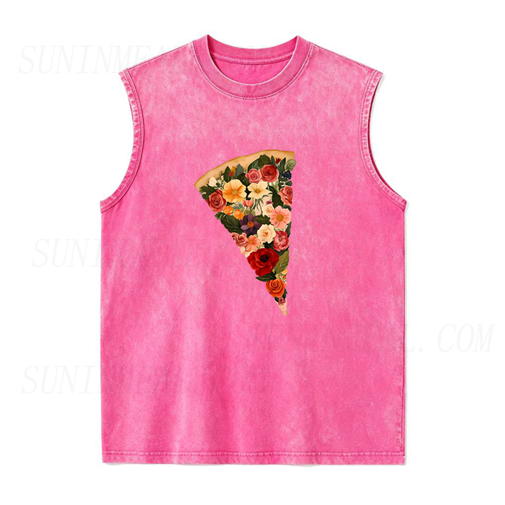 Flowers Pizza Unisex Tank Top
