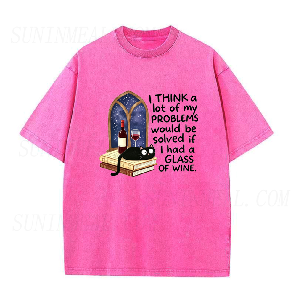 Problems Solved With Wine Cat Unisex Tee