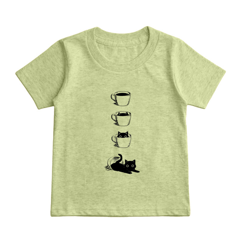 Coffee Cat  Kids T-Shirt