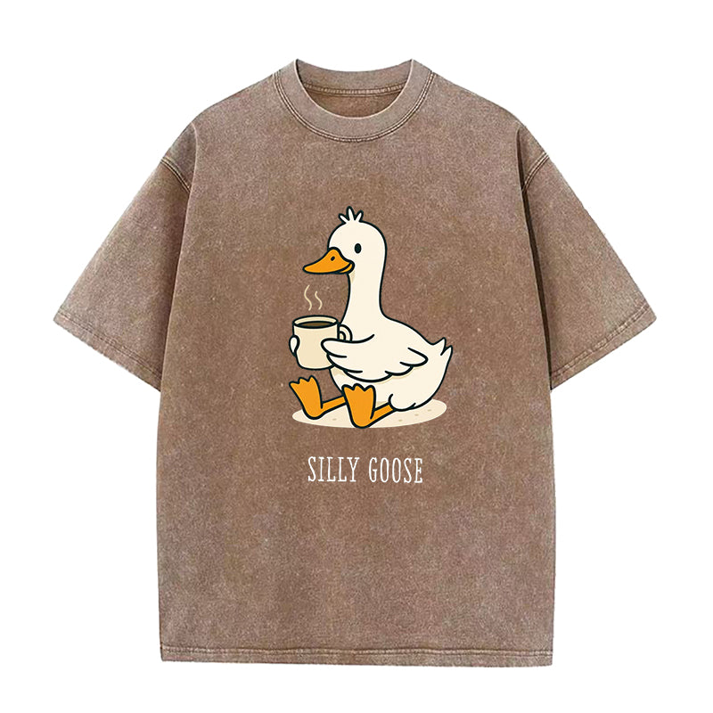 Funny Goose with Coffee Unisex Tee