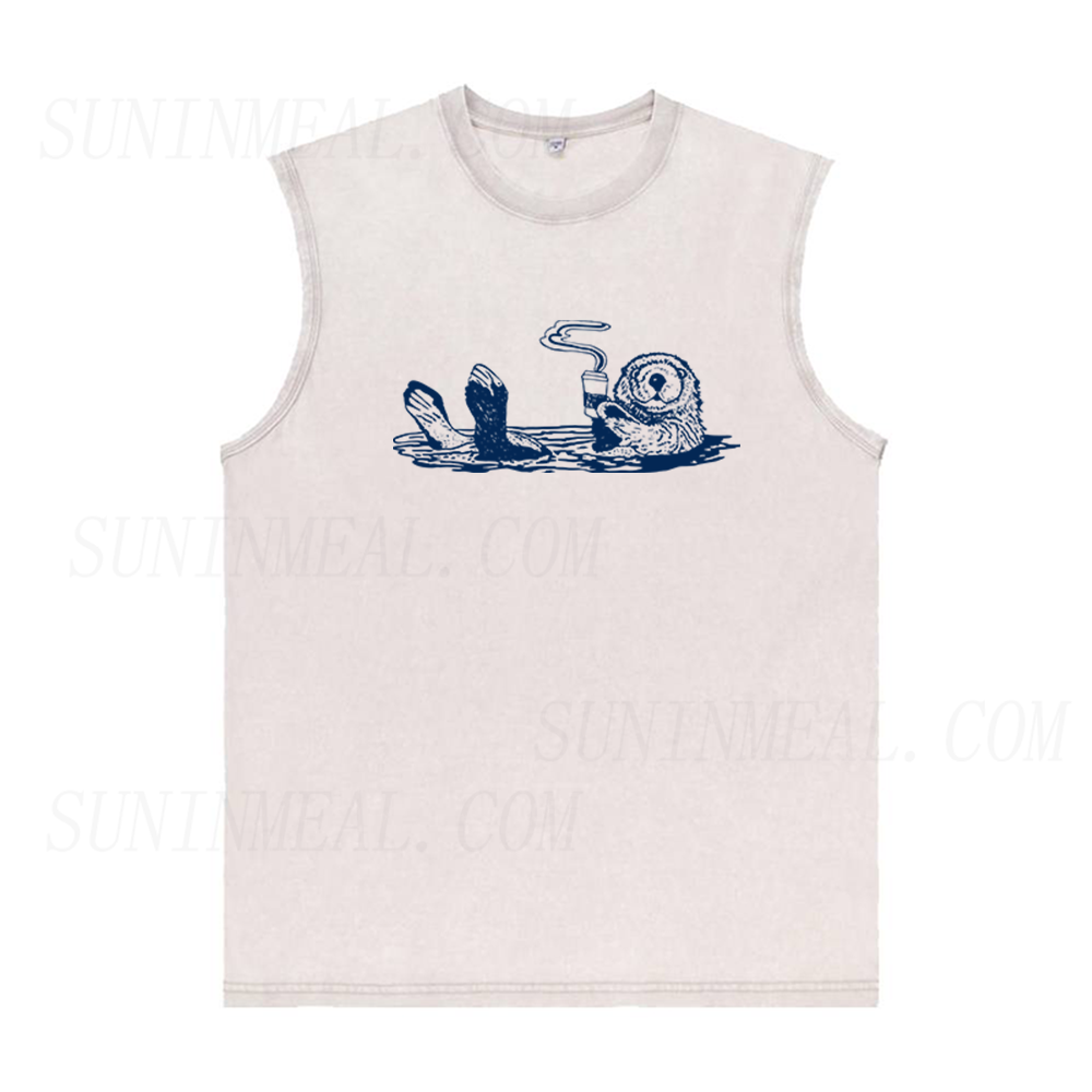 Coffee Swimming Unisex Tank Top