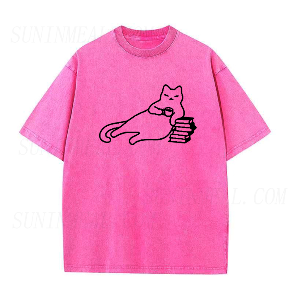 Cats Coffee and Books Unisex Tee