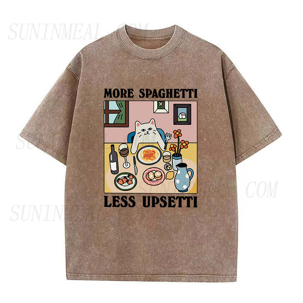 スパゲッティを増やし、アップセッティを減らすユニセックスTシャツ