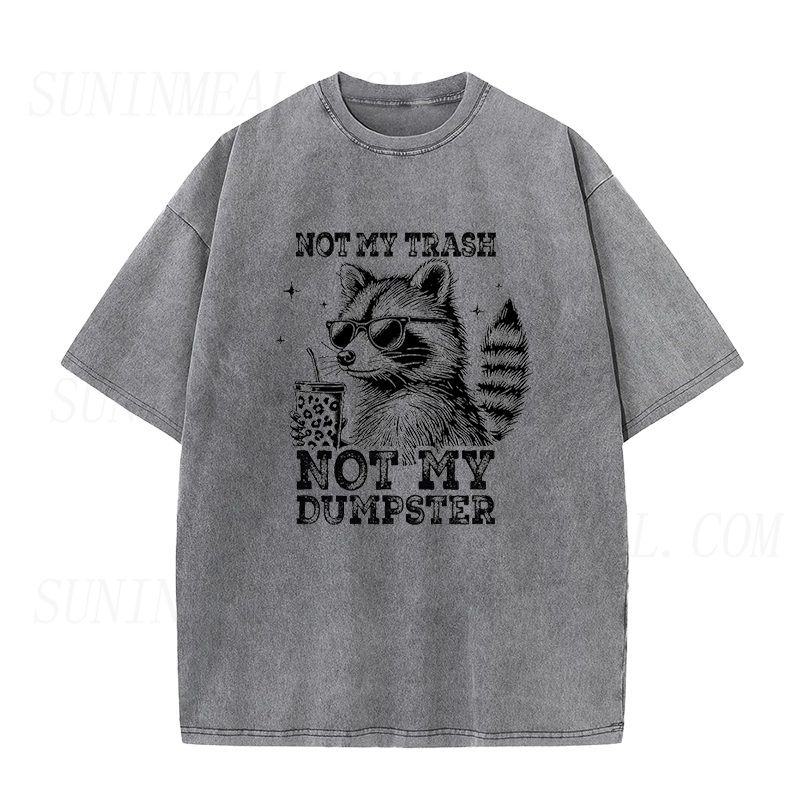 Not My Trash Not My Dumpster Raccoon Iced Coffee Unisex Tee