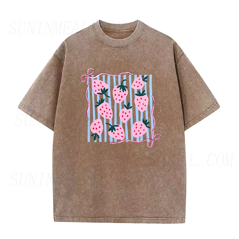 Cute Strawberry & Bow Unisex Tee