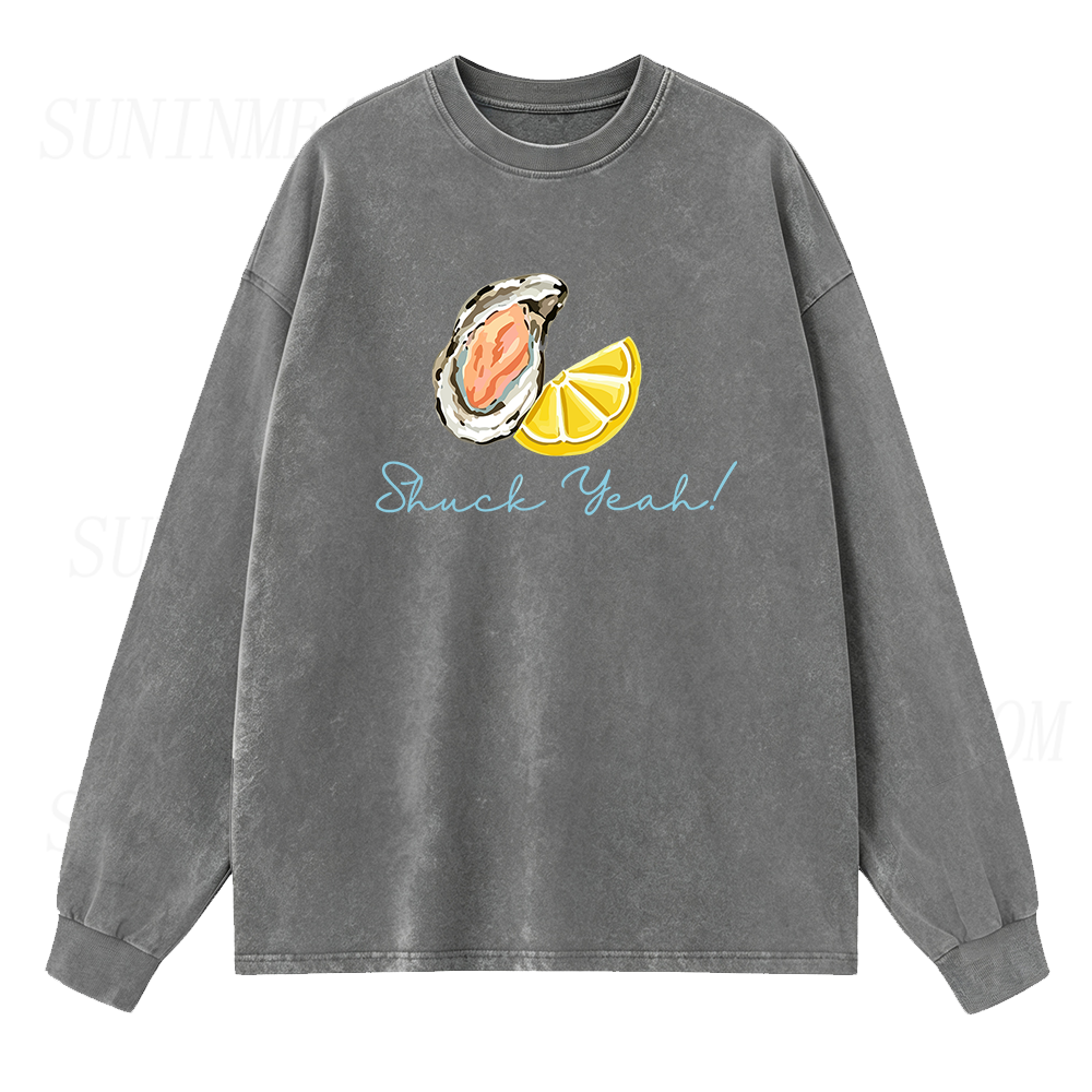 Shuck Yeah Oyster & Lemon Long Sleeve Unisex Tee