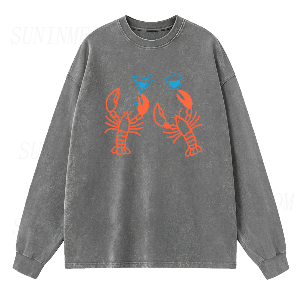 Martini Lobster Long Sleeve Unisex Tee