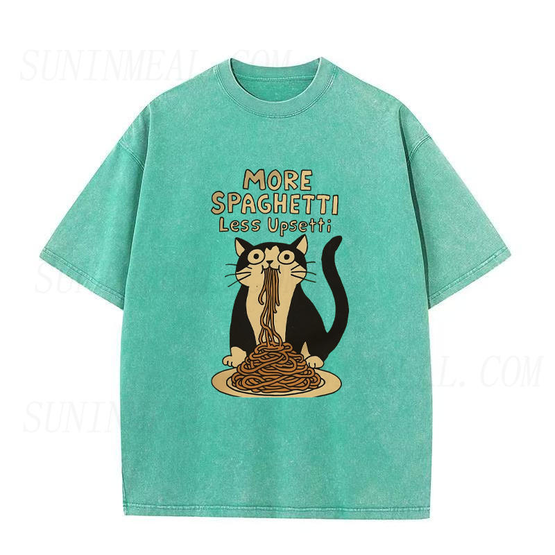 More Spaghetti Less Upsetti Cat Unisex Tee