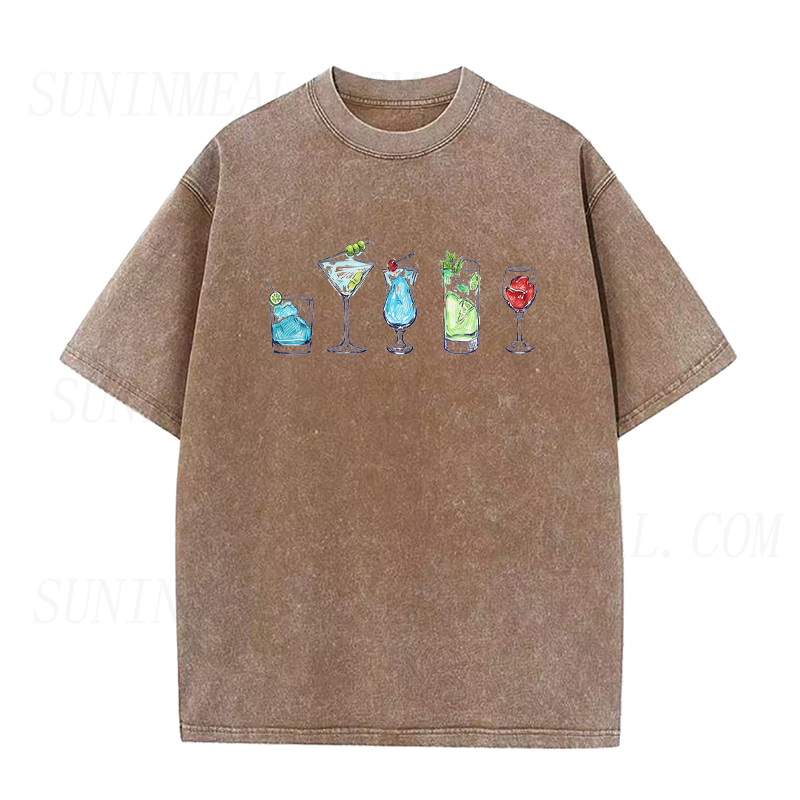 Vintage Cocktail Print Unisex Tee