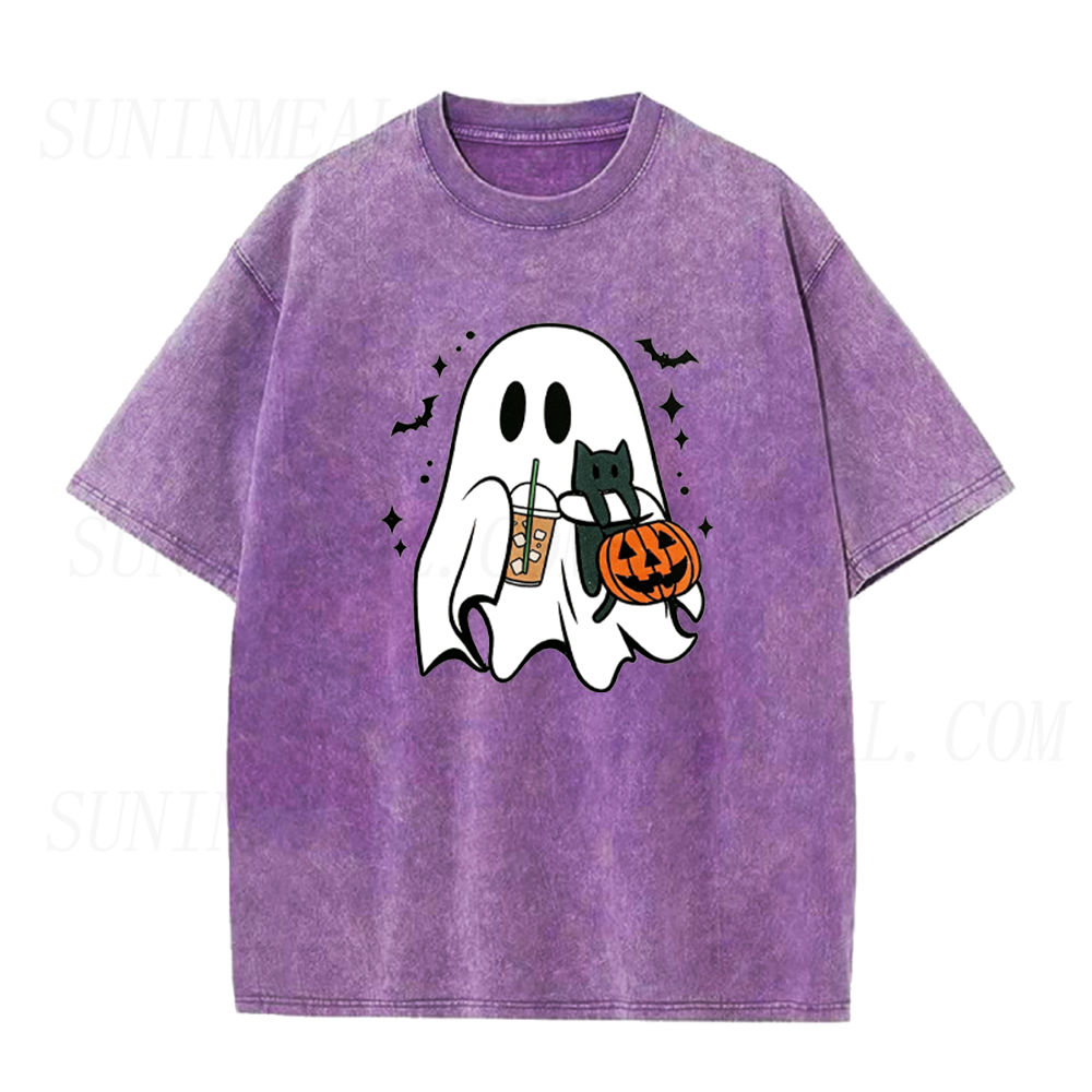 Cute Ghost Halloween Coffee Lover Unisex Tee