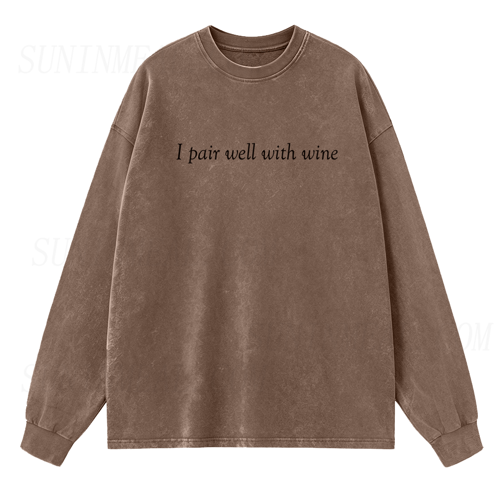 I Pair Well With Wine Long Sleeve Unisex Tee