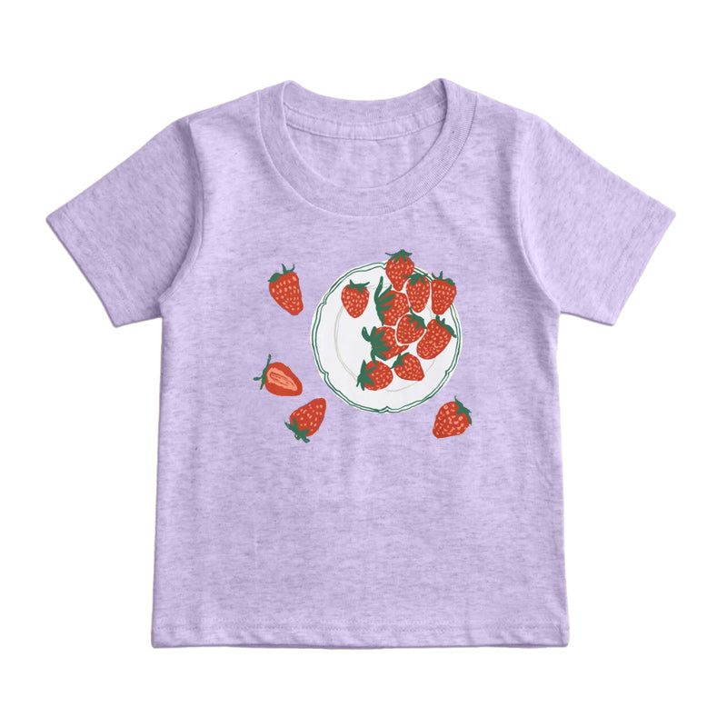 plate Strawberry Kids T-Shirt
