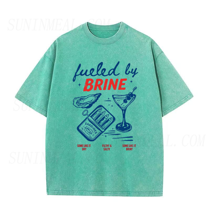 Fueled By Brine Oyster Sardines & Martini Unisex Tee
