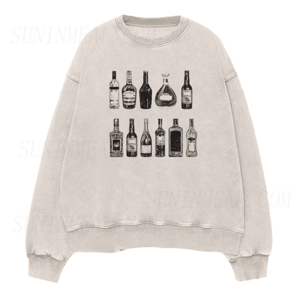 Vintage Liquor Bottle Unisex Crewneck Sweatshirt