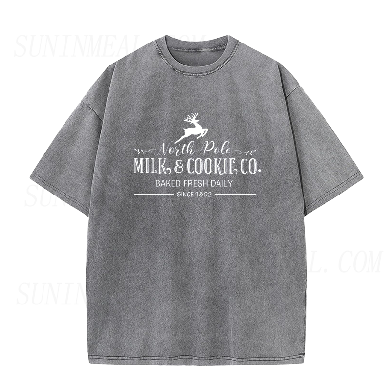 North Pole Milk Cookie Co Christmas Unisex Tee