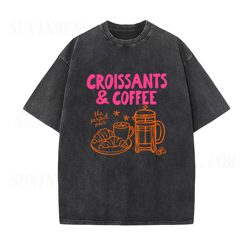 Coffee & Croissant Lover Unisex Tee