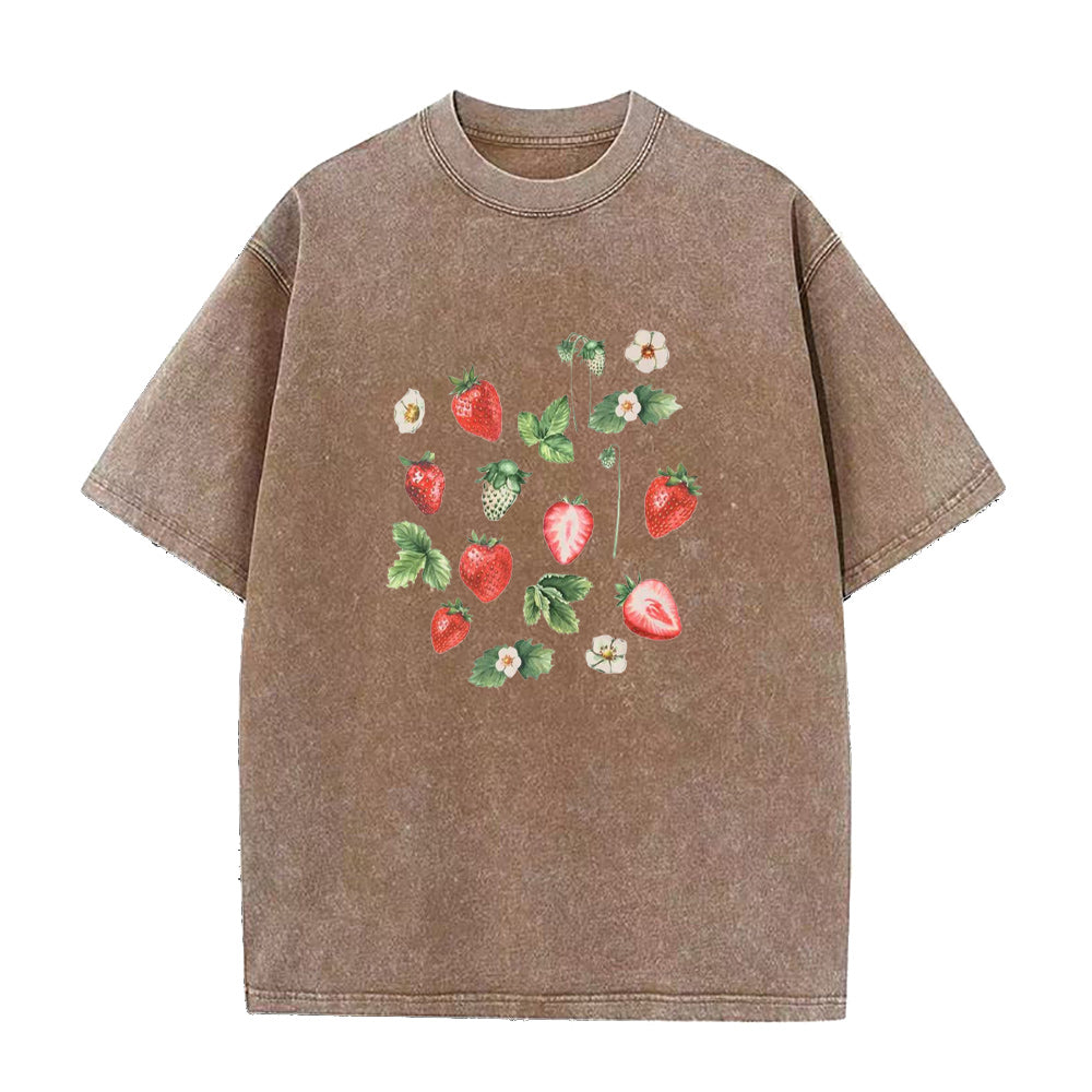 ストロベリーボタニカルユニセックスTシャツ