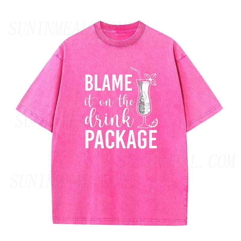 Retro Blame It On The Drink Package Unisex Tee