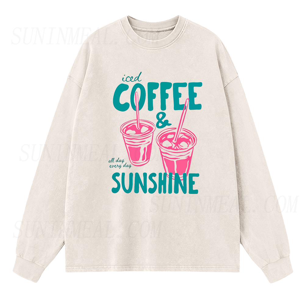 Iced Coffee and Sunshine Long Sleeve Unisex Tee