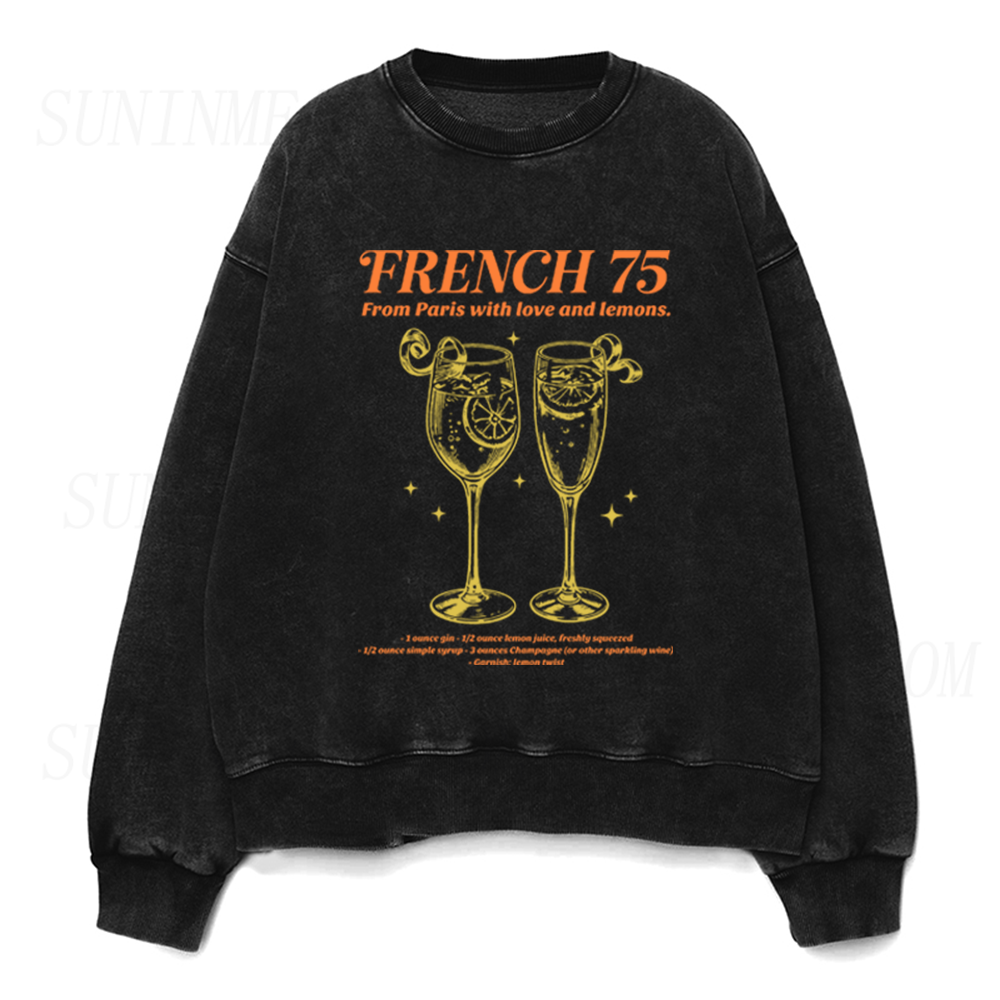 From Paris With Love And Lemons French 75 Cocktail Unisex Crewneck Sweatshirt