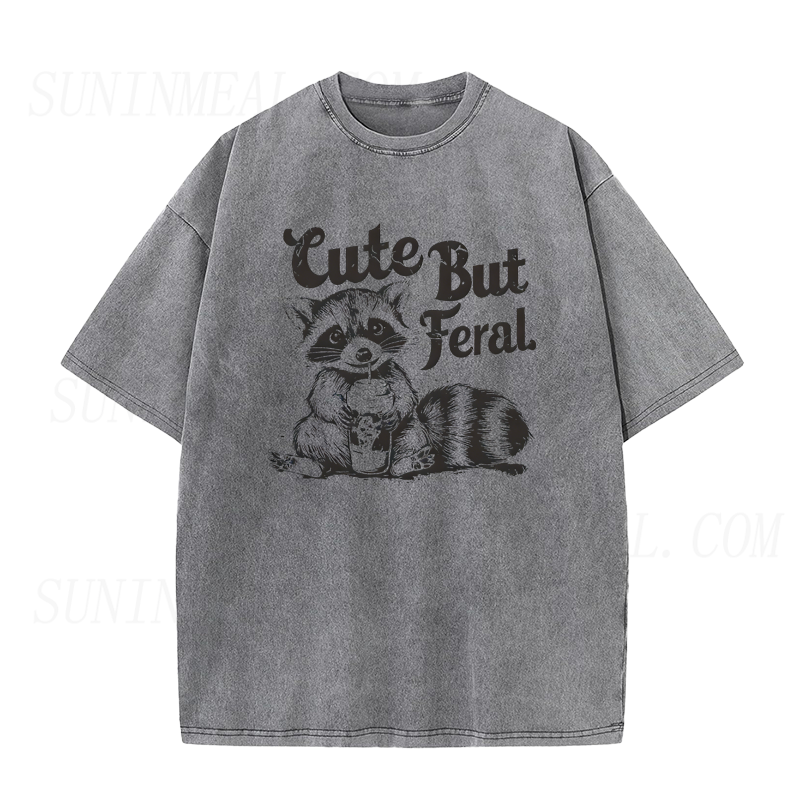 Cute But Feral Raccoon Tee