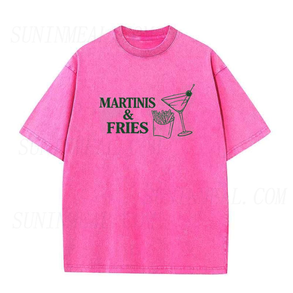 Funny Martinis and Fries Unisex Tee
