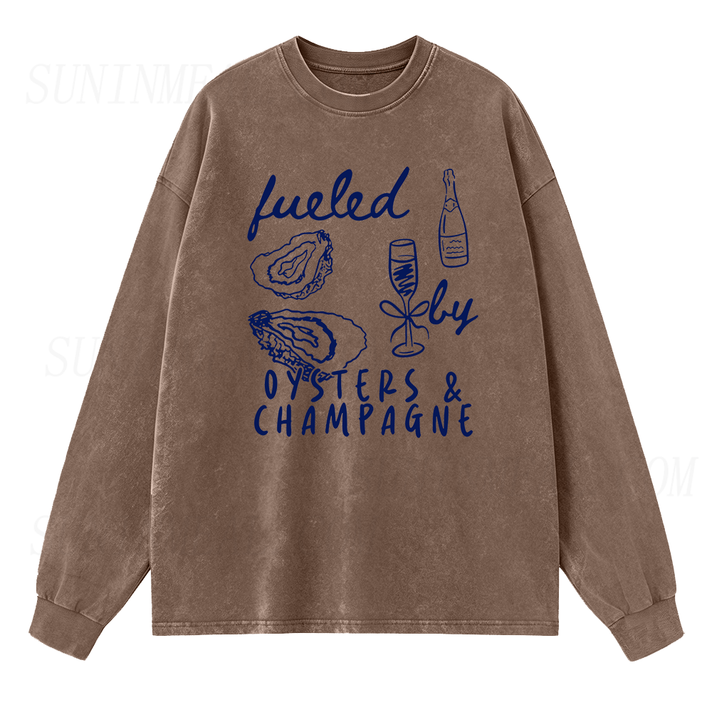 Fueled By Oysters & Champagne Long Sleeve Unisex Tee