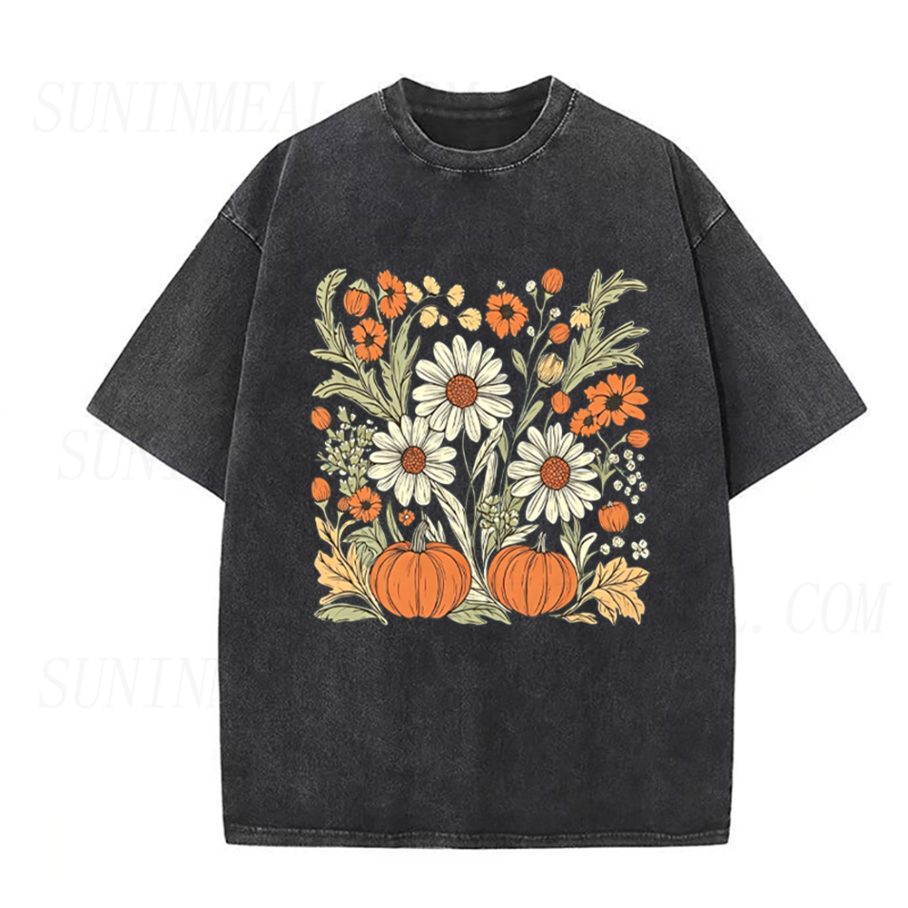 Fall Floral Pumpkin Unisex Tee