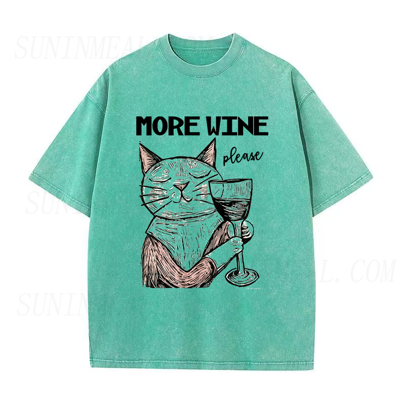 More Wine Please Cat Unisex Tee