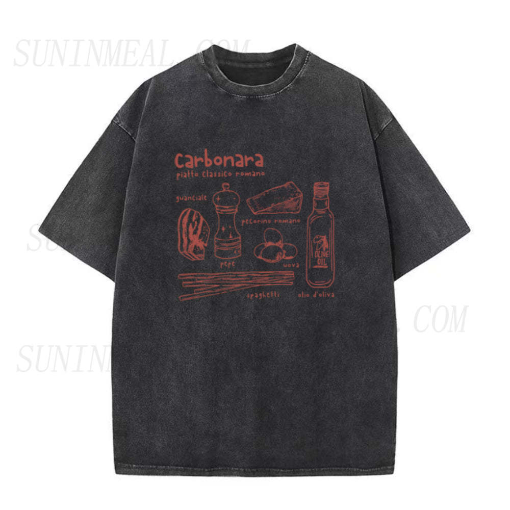 カルボナーラ ローマパスタ ユニセックス Tシャツ
