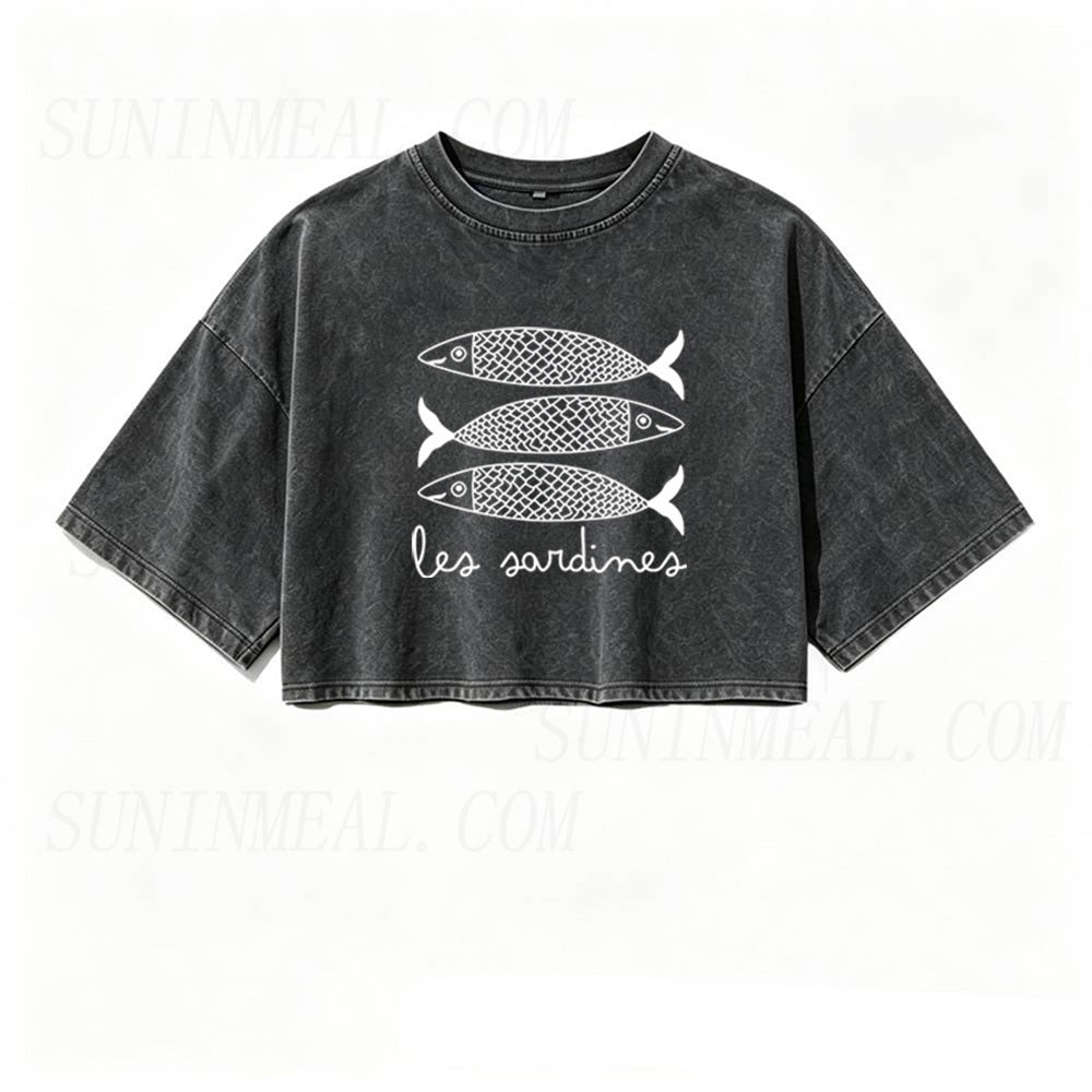 Les Sardines Oversized Crop Tee