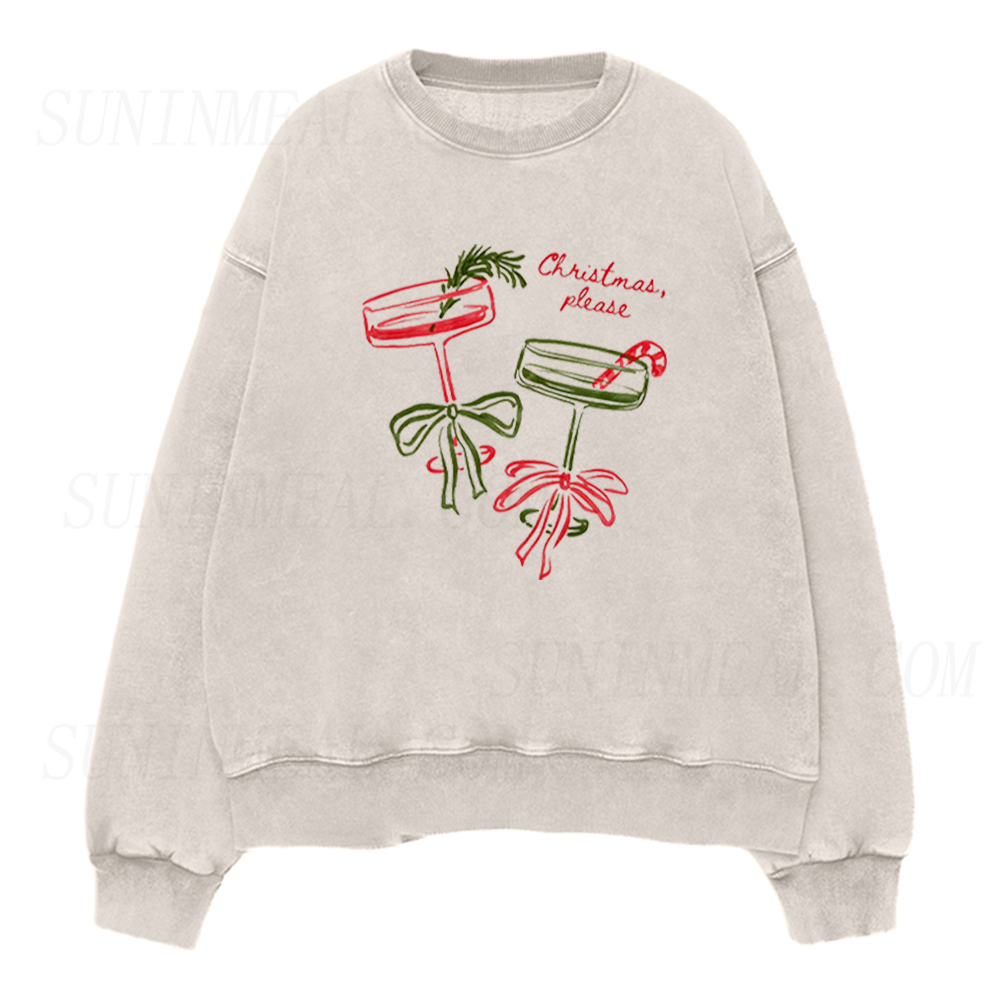 Christmas Please Cocktail Unisex Crewneck Sweatshirt