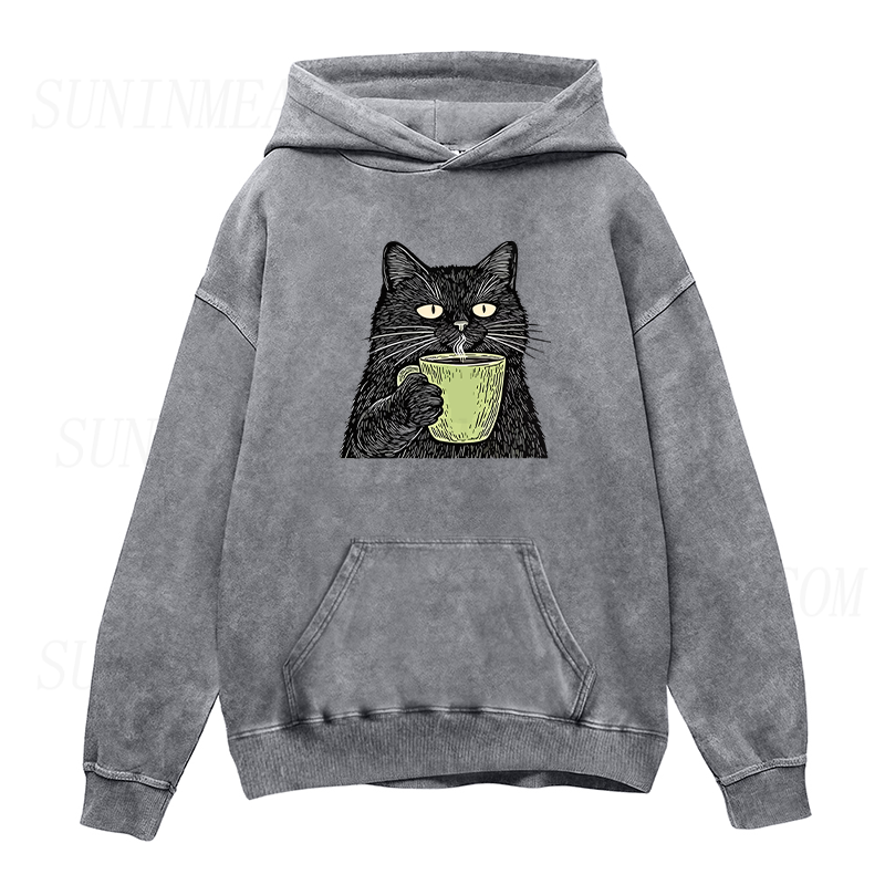 Black Cat Coffee Unisex Hoodie