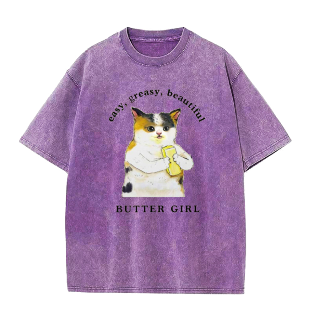イージー・グリーシー・ビューティフル・バターガール ユニセックスTシャツ
