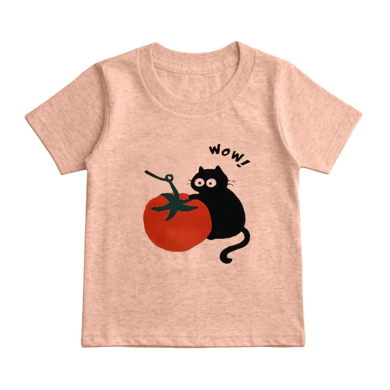 wow tomato cat Kids T-Shirt